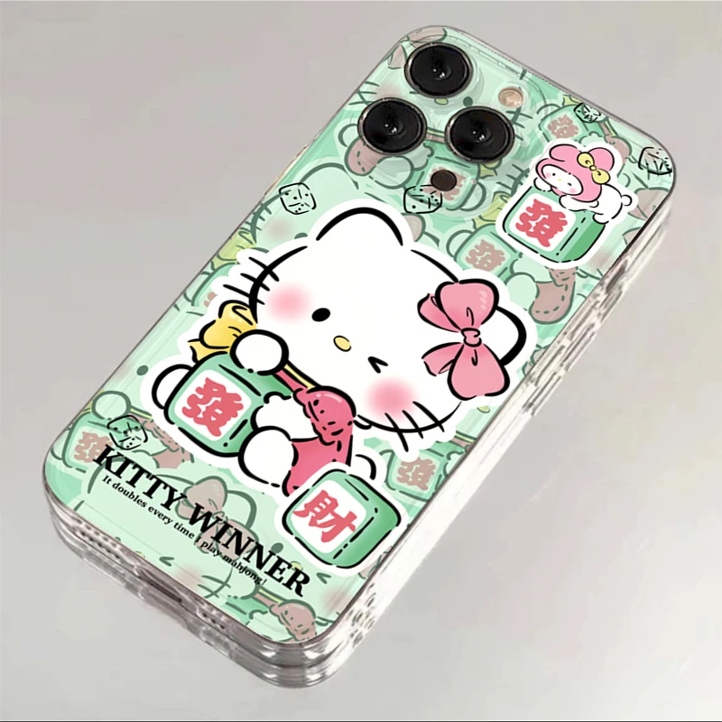 小众麻将发财凯蒂iPhone15promax手机壳苹果14/13卡通12防摔11xr