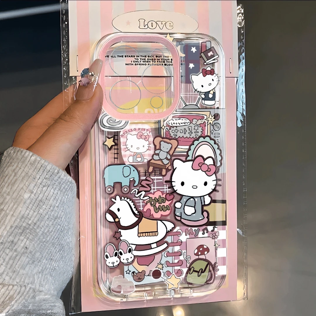 木马睡衣凯蒂猫适用iPhone15苹果14手机壳卡通13华为vivo小米oppo