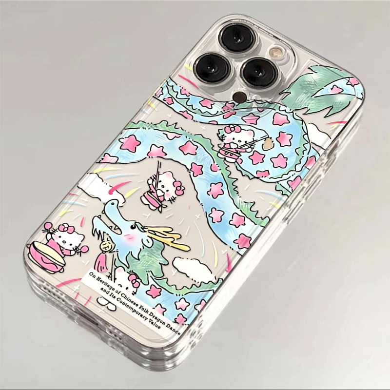 可爱舞龙凯蒂iPhone15/14手机壳13卡通12/11苹果OPPO华为VIVO小米