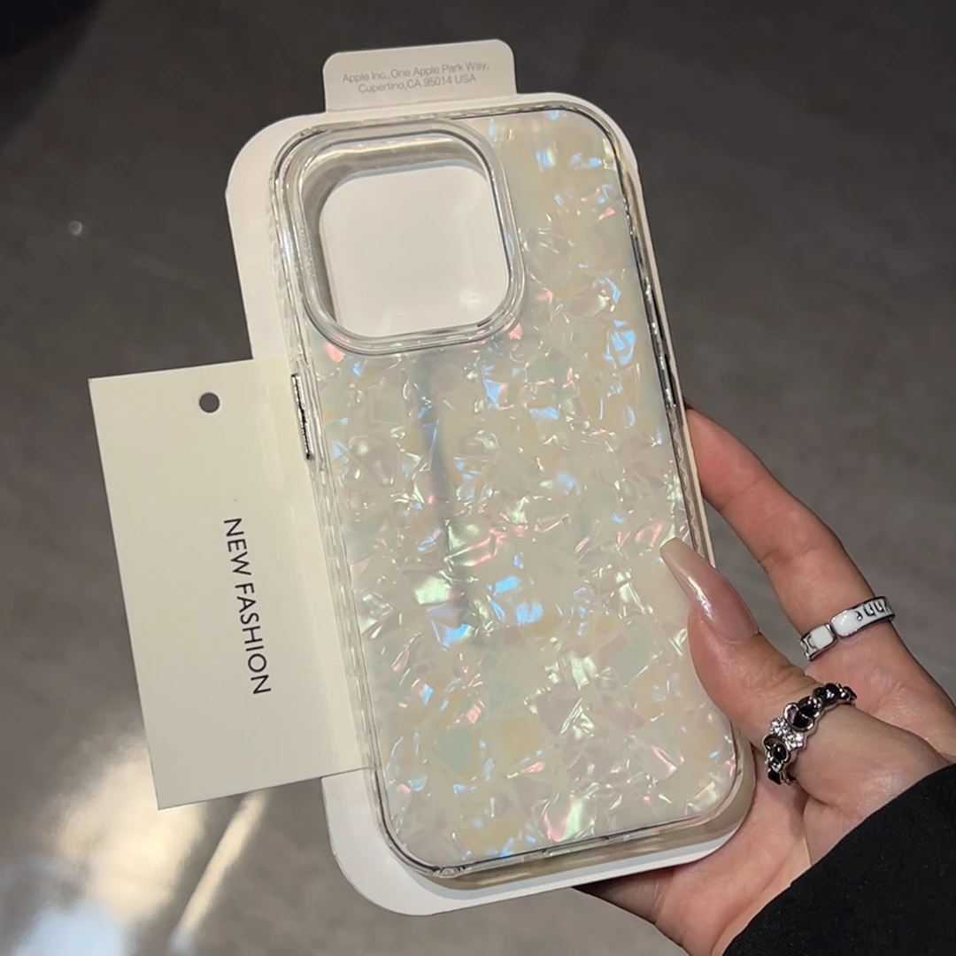 ins风小众贝壳纹适用iPhone15手机壳苹果14promax高级感13/11女12
