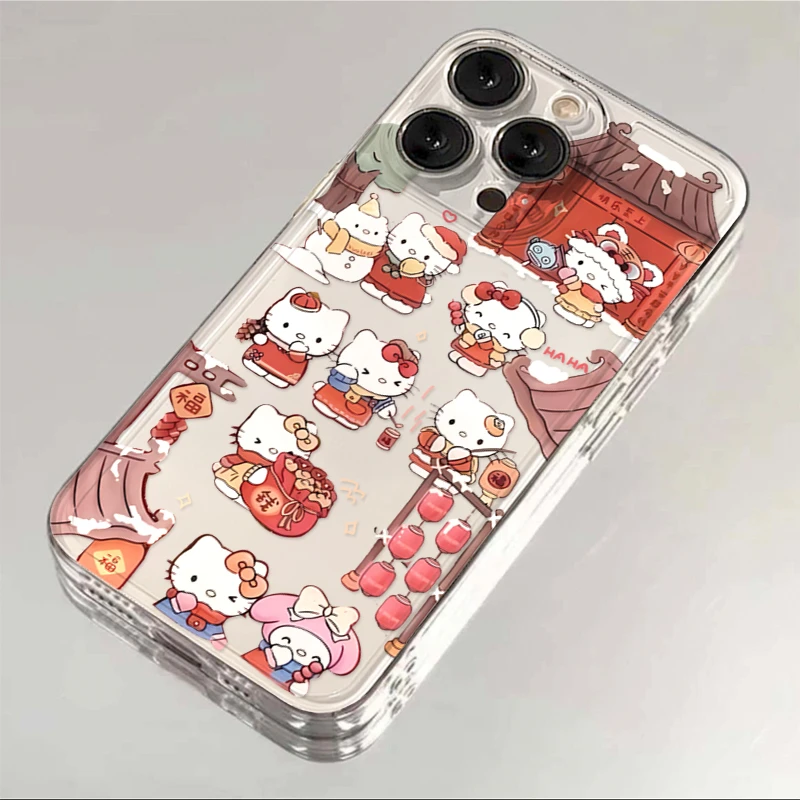 新年闹市凯蒂iPhone15/14手机壳13卡通12/11苹果OPPO华为VIVO小米