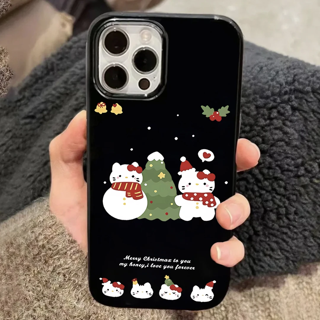 ins冬日圣诞凯蒂猫iPhone15promax手机壳苹果14可爱13/11卡通12xr