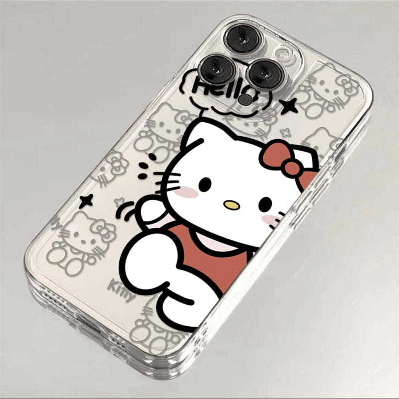 卡通叠影kitty猫苹果15手机壳iPhone14/13promax可爱12透明11软xr
