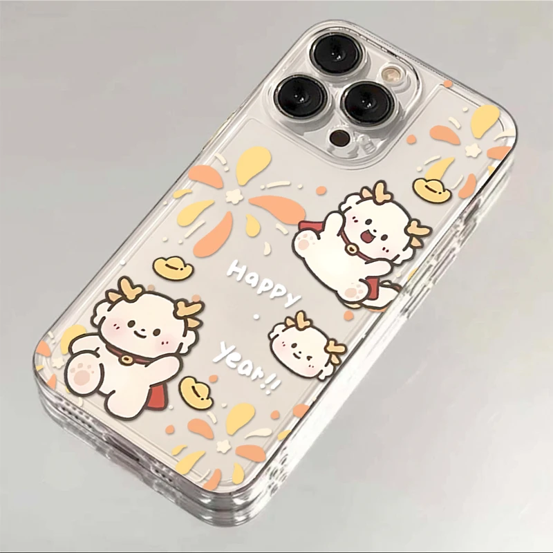 新款烟花小龙iPhone15/14手机壳13卡通12/11苹果OPPO华为VIVO小米