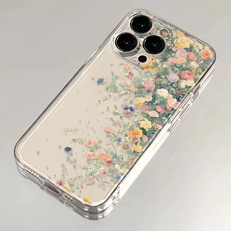 春日ins花朵适用苹果13手机壳iPhone15/14透明华为vivo小米oppo