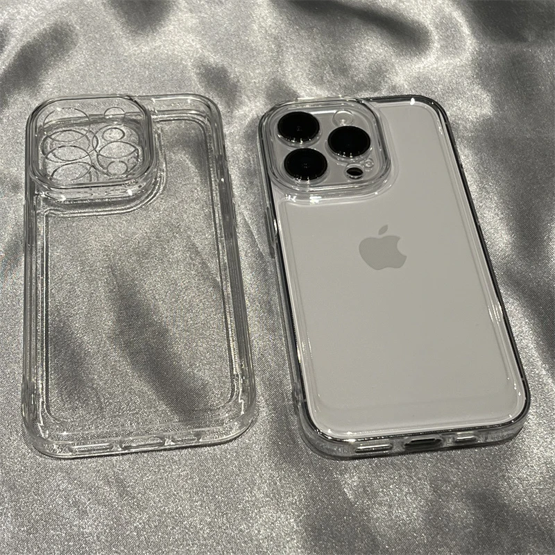 简约高级透明壳苹果14promax手机壳iPhone13个性12防摔11软xrxs8p