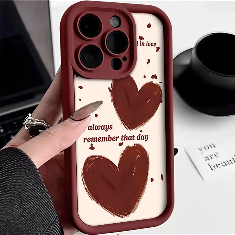 油画爱心两个iPhone15/14手机壳13小众12/11苹果OPPO华为VIVO小米