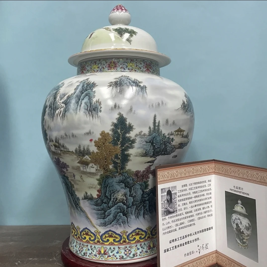江南风光陶瓷将军罐