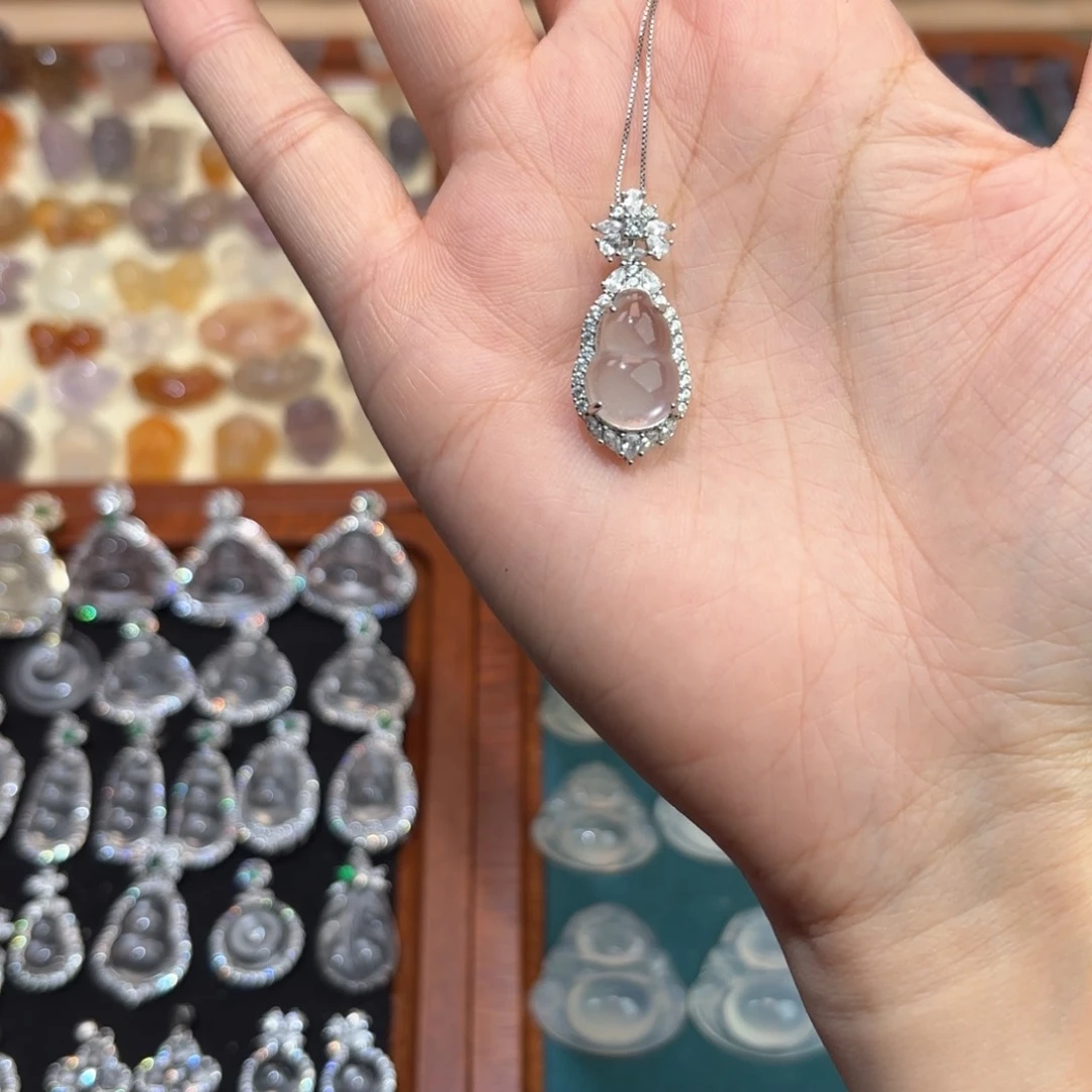 石英质玉颈饰银S925镶嵌清*Q