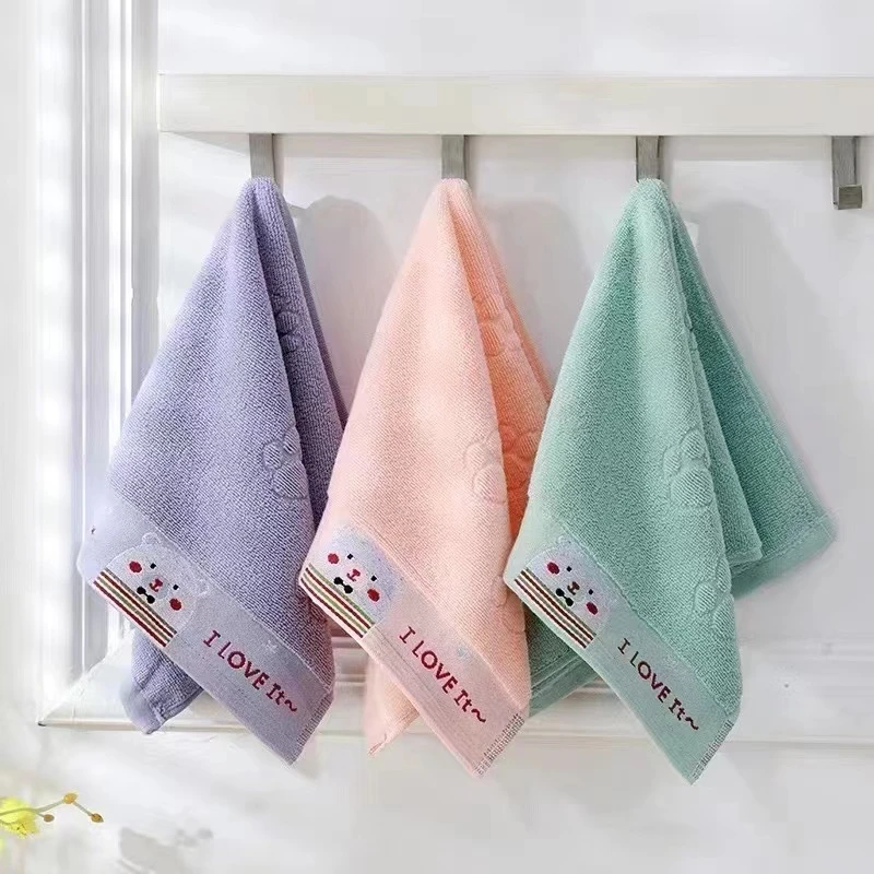 纯棉小毛巾柔软吸水不掉毛男女宝宝儿童家用全棉可爱卡通洗脸面巾
