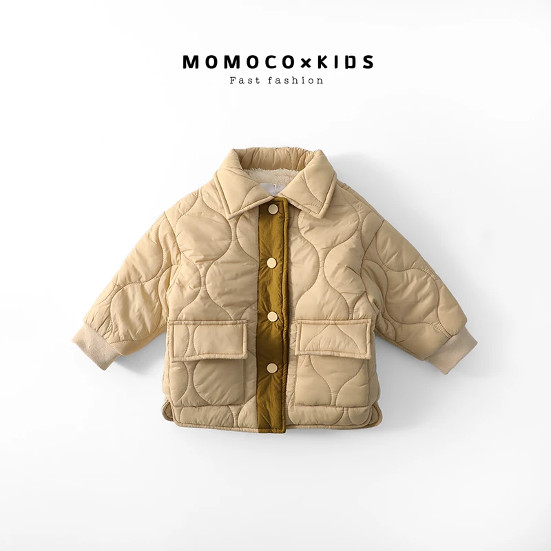MOMOCO秋冬中小童棉衣男童韩版休闲加棉小外套75430117001