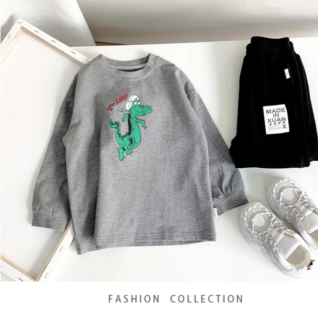 阿小轩03501905 俏皮鳄鱼长袖T恤