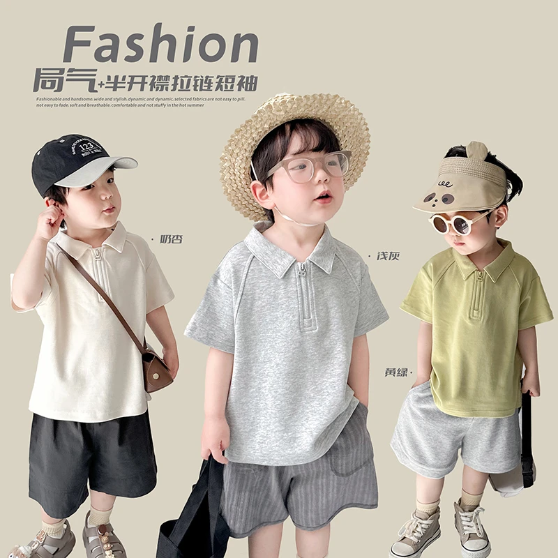 5.22【局气】儿童半开襟拉链款气质型短袖