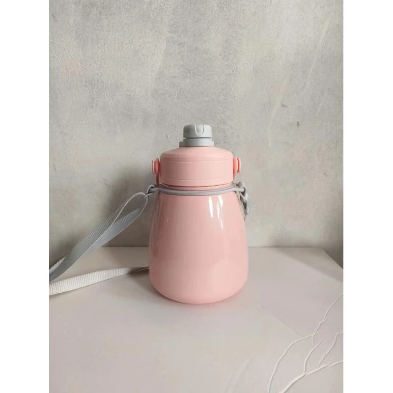 1L胖肚肚保温杯易开盖安全锁扣带把手防摔大容量保温杯方便携带