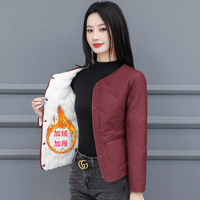 冬季保暖棉袄棉衣冬季外穿女士短款显瘦加绒打底大码内穿加厚暖背