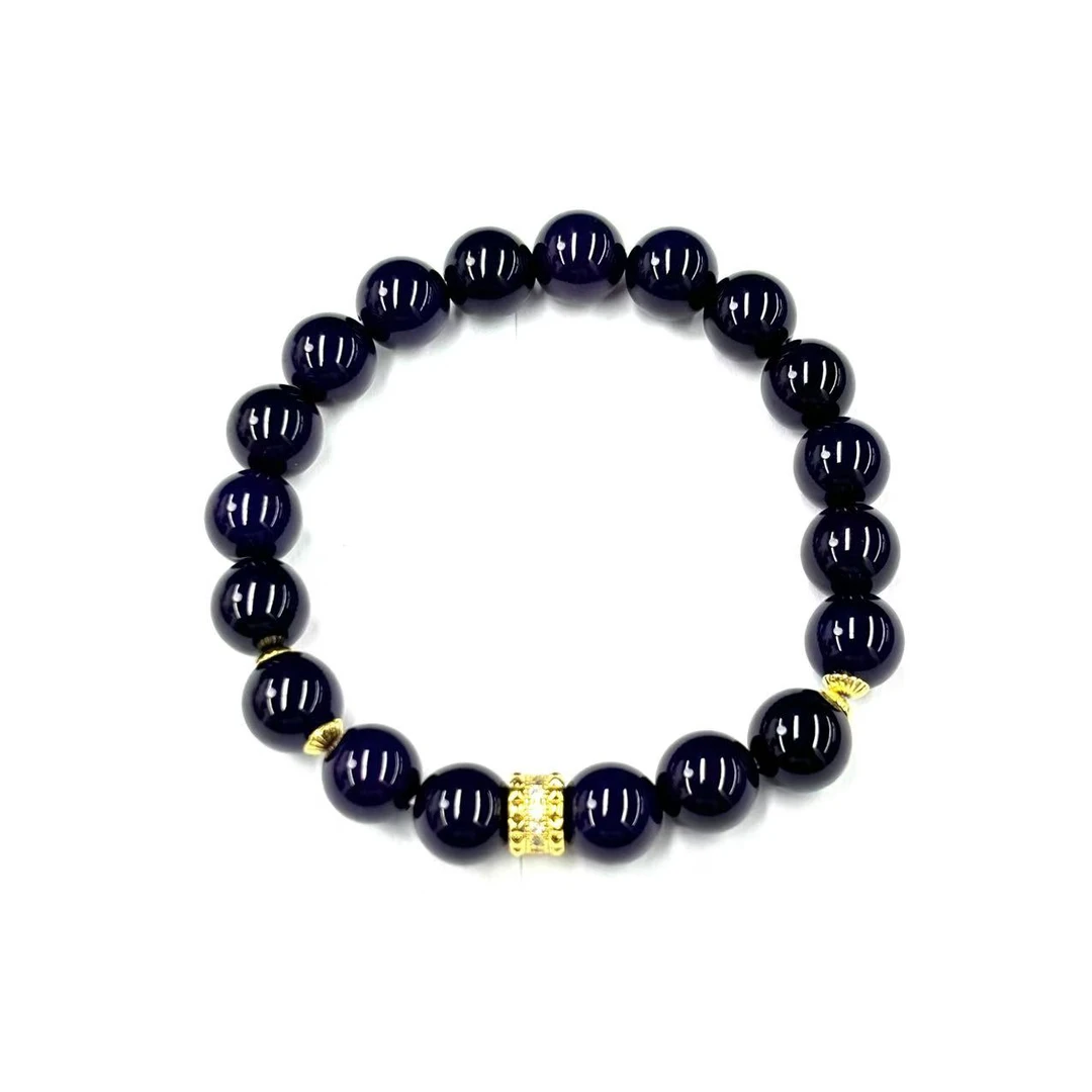 【符老板w】s1156-国风设计款舒紫俱来玛瑙圆珠手串-赠礼盒