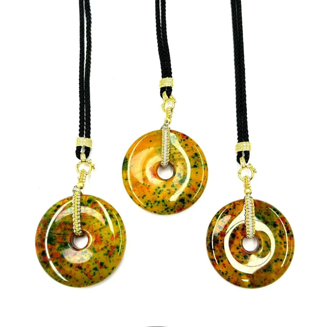 【符老板w】y2084-国风甘文草玛瑙平安扣-多样性只发一件-赠高货绳