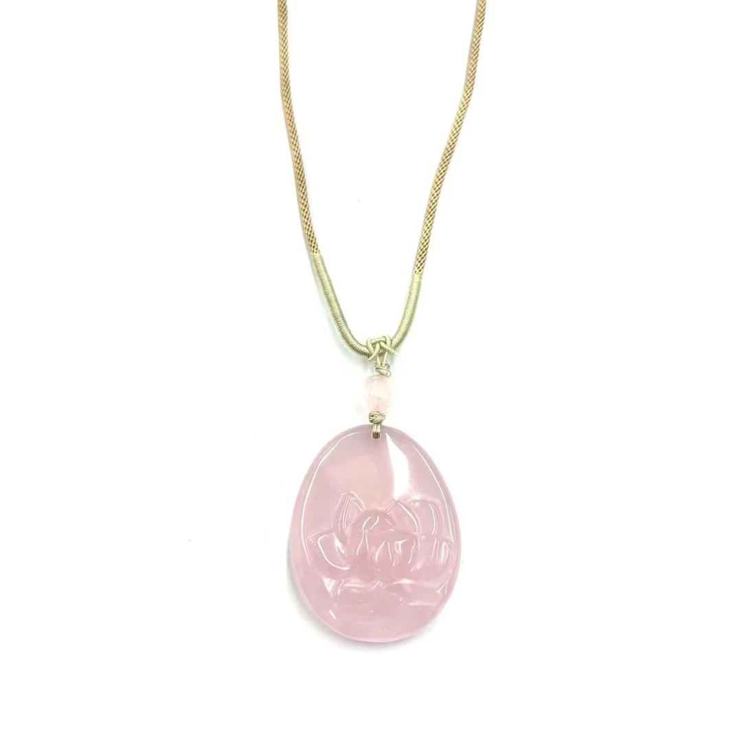 【符老板w】y2516-国风设计款冰花芙蓉晶粉水晶好事连连吊坠-赠礼盒