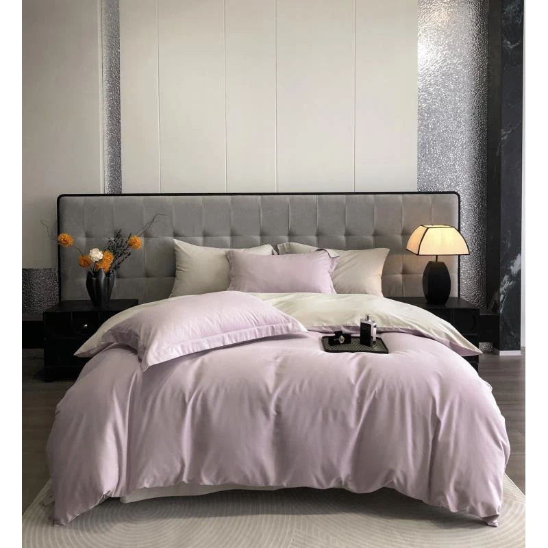 桃子 西西里纯色140支澳棉贡缎纯棉四件套 高端大气上档次