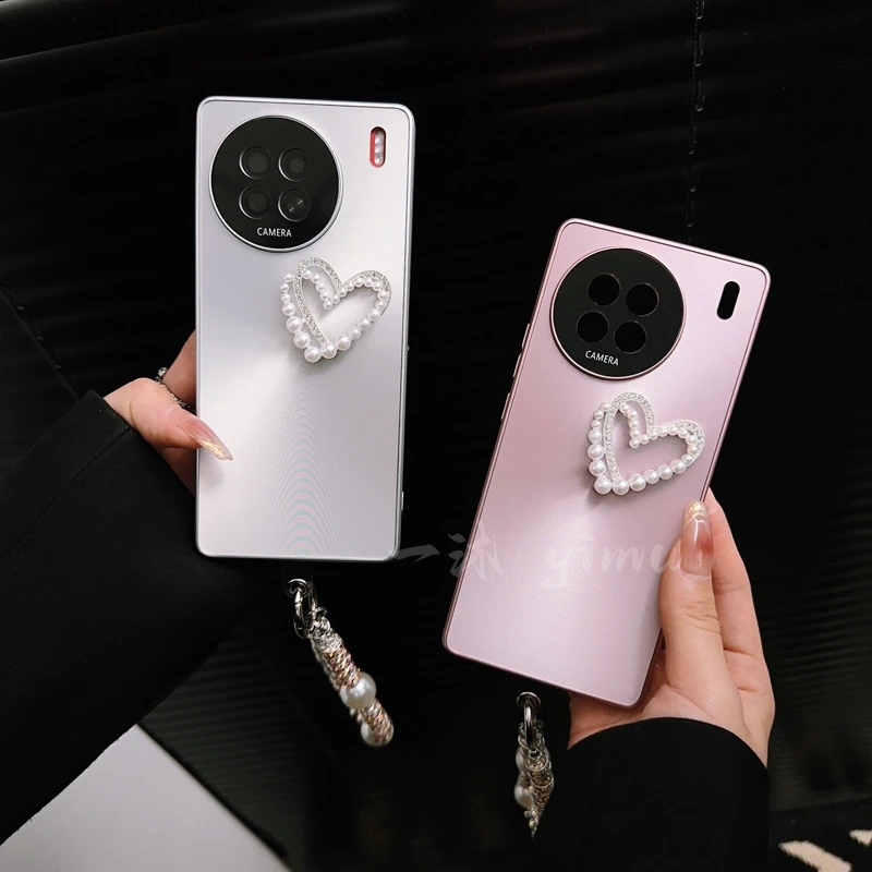 适用vivox90手机壳新款x90pro套vivo极光cd纹珍珠爱心x90s创意女p