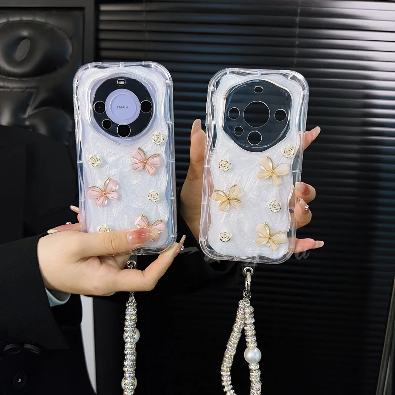 适用华为mate60pro手机壳新款mate60套高级感mate70pro+蝴蝶女款p