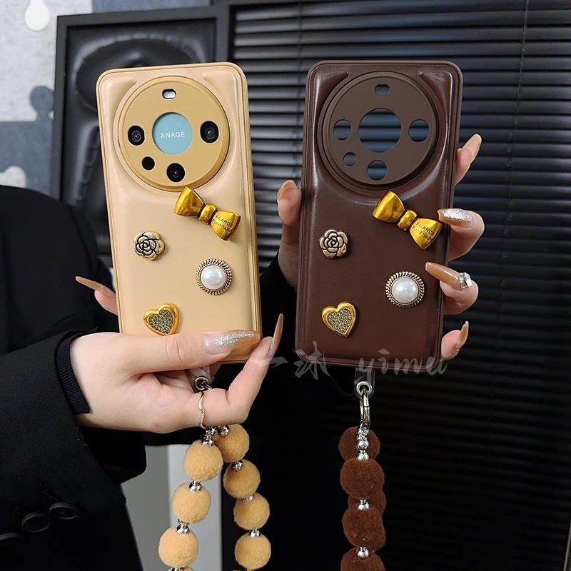 适用华为mate60pro手机壳新款mate60套高级皮质个性秋冬创意女款p