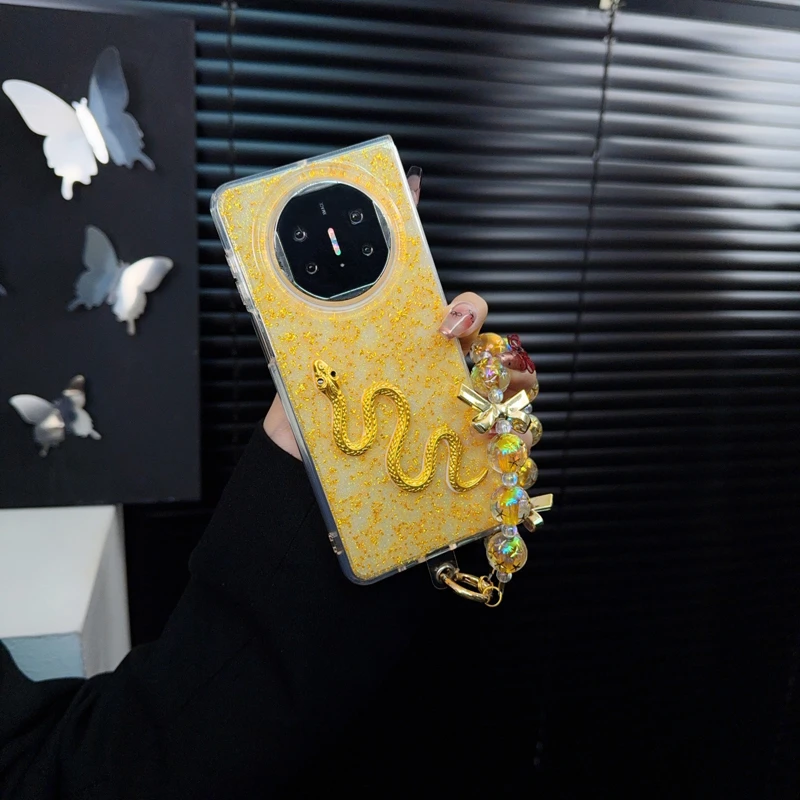 适用华为matex5手机壳新款x5典藏套matex3滴胶金箔立体生肖蛇女款