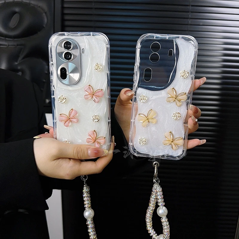 适用opporeno11手机壳新款reno11pro套高级感山茶花ins简约蝴蝶女