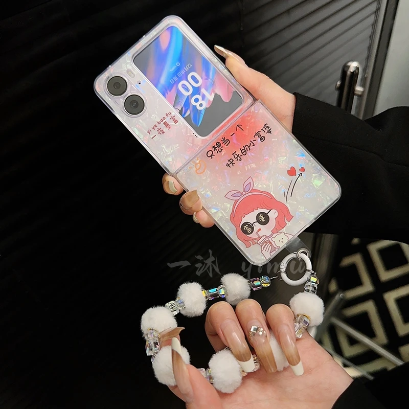 适用oppon2flip手机壳新款n2flip套贝壳纹findn2flip暴富创意女款