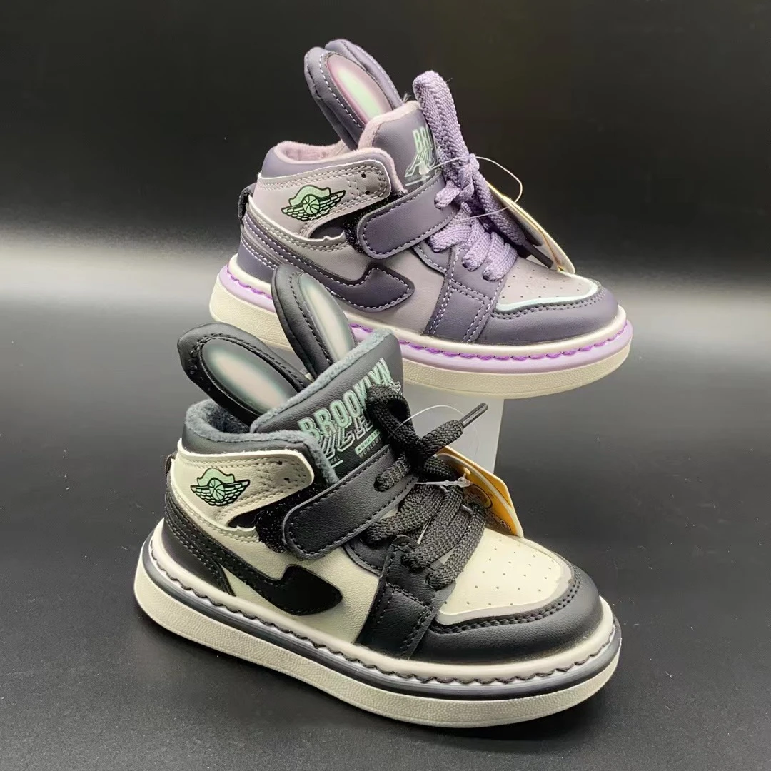 儿童运动鞋2023新款高帮儿童加绒