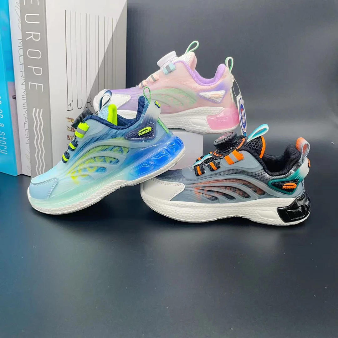 男童鞋子2024夏季新款儿童网面透气运动鞋中大童老爹鞋旋转扣春秋