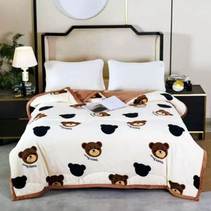 （免费试睡15天）牛奶双面绒小棕熊绒被子学生宿舍单人150*200