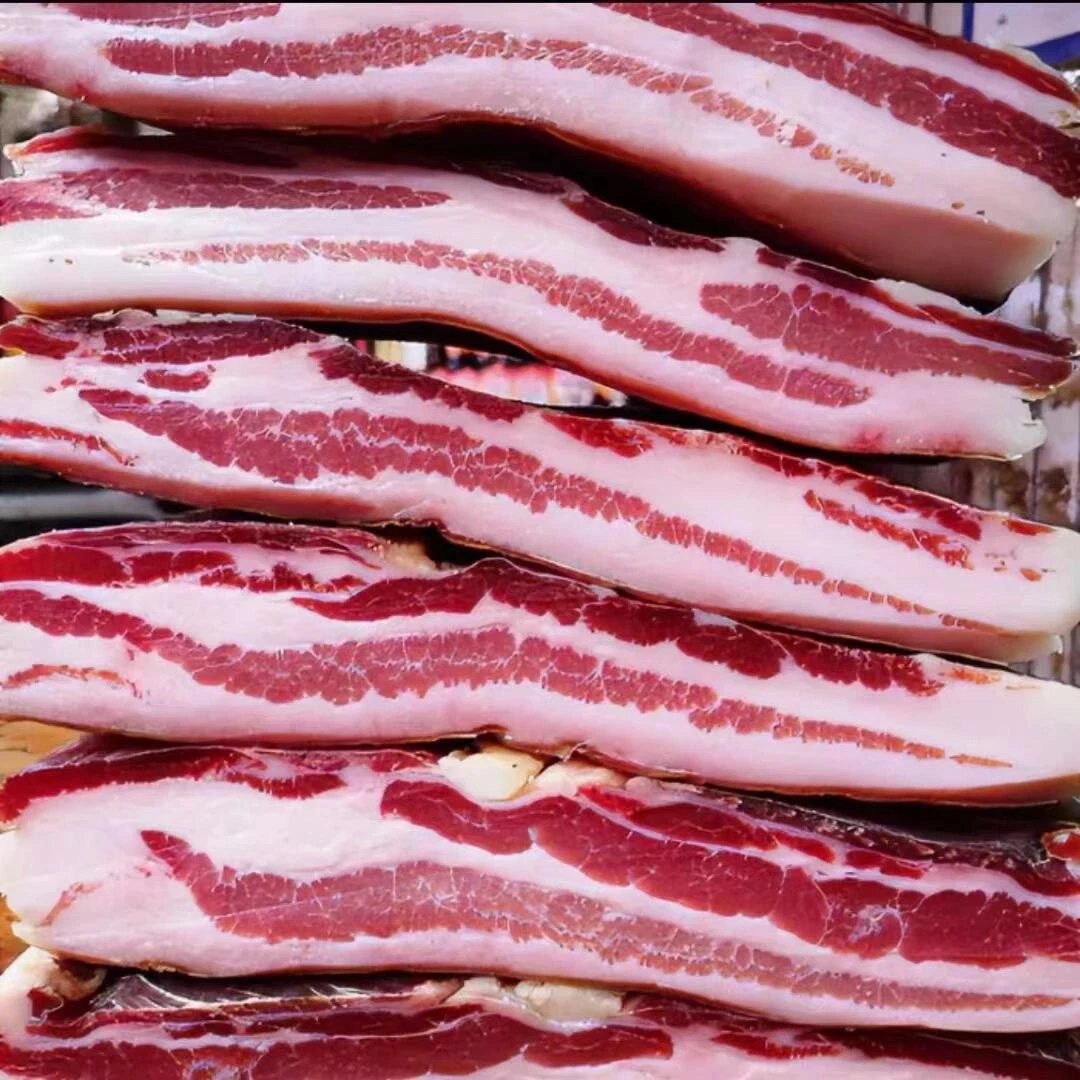 【五花腊肉直播间现称现卖】云南特产自然风干发酵五花腊肉咸香味