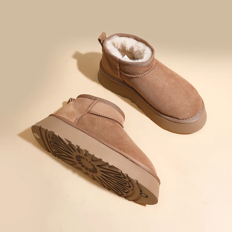 XB新【周冬雨款】雪地靴羊保暖皮毛一体厚底雪地靴经典