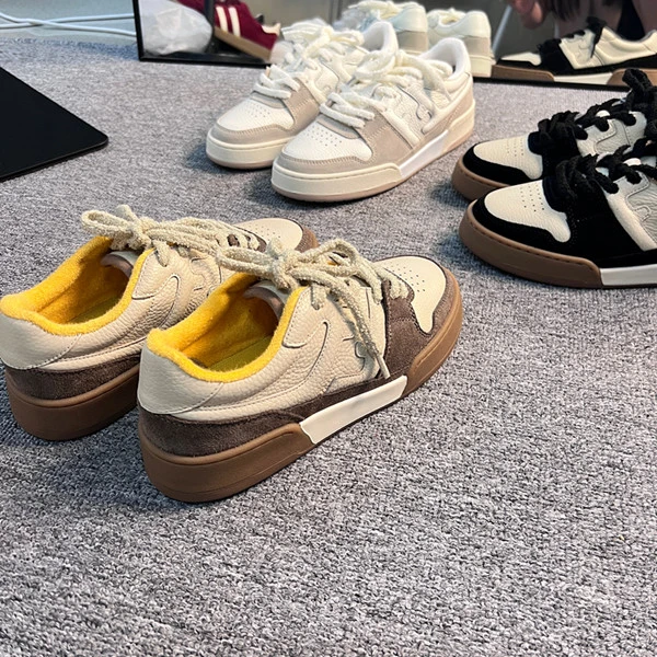 陈橙手工女鞋厚底复古休闲板鞋真牛皮女生运动鞋