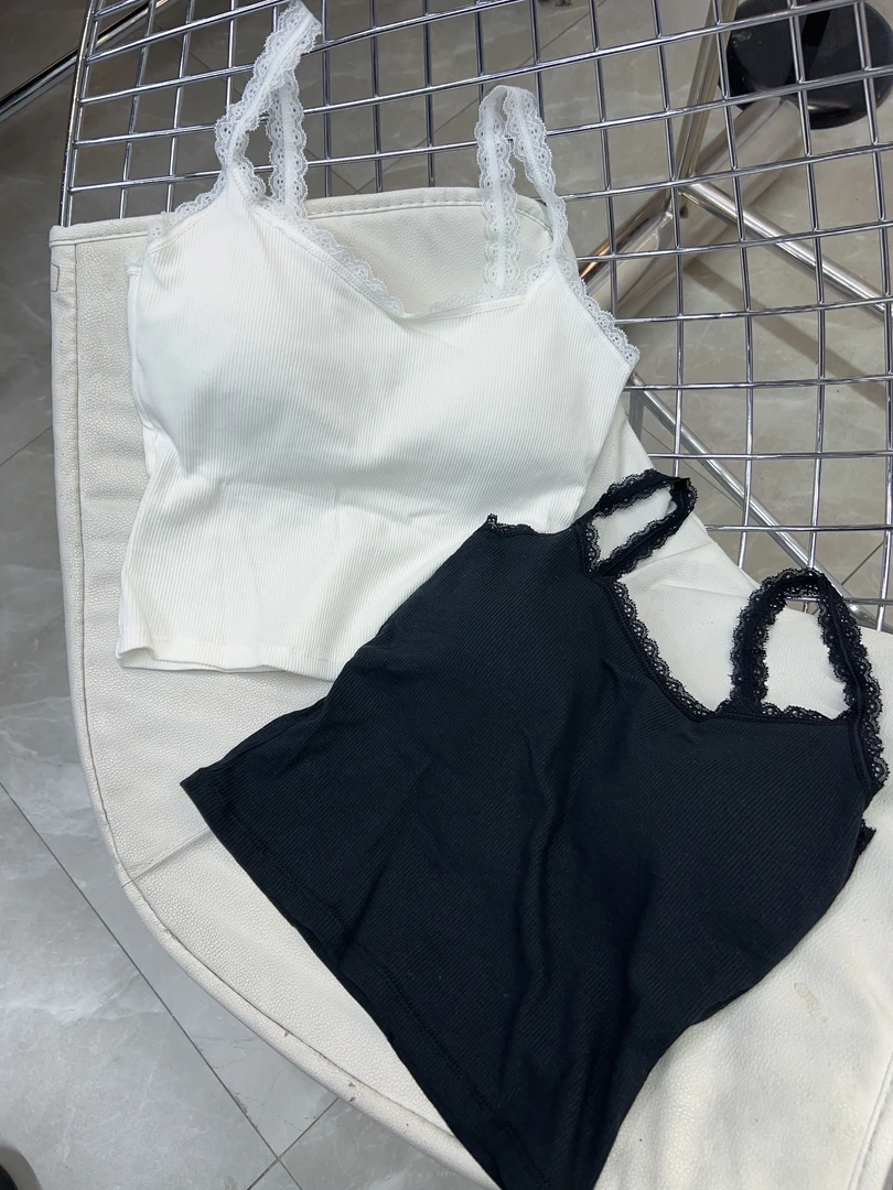 JINJIN·FS 拼接蕾丝美背背心