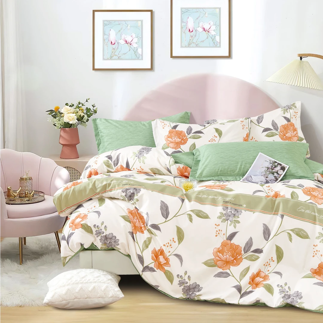 【繁花被罩】高支高密水洗斜纹棉被罩