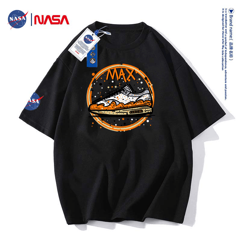 【2】NASA MJ空军1号联名T恤夏季纯棉动漫情侣款宽松圆领潮流短袖