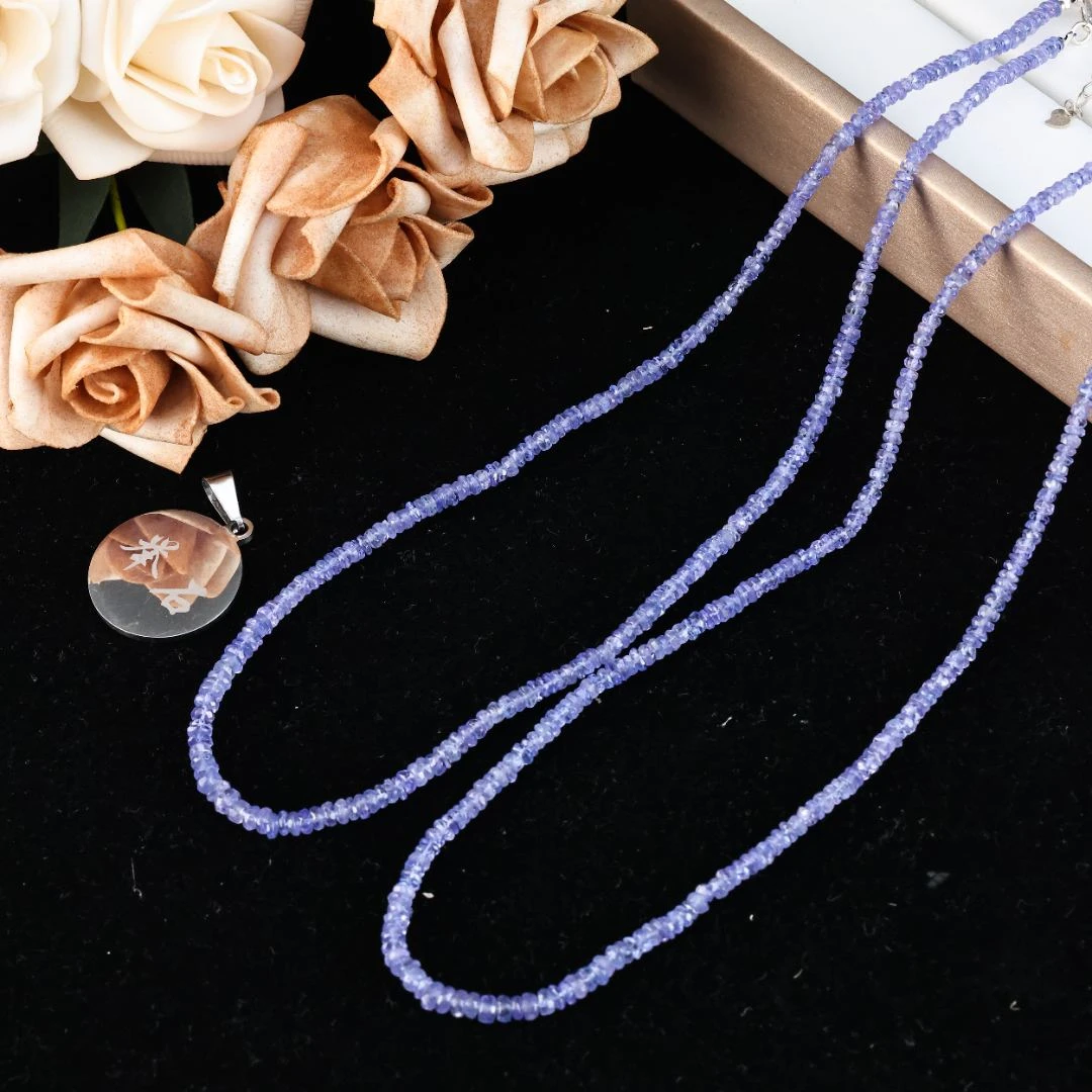 【举石臻选】TA0113-1881-010坦桑石项链（一件/多样性发/约3mm）H