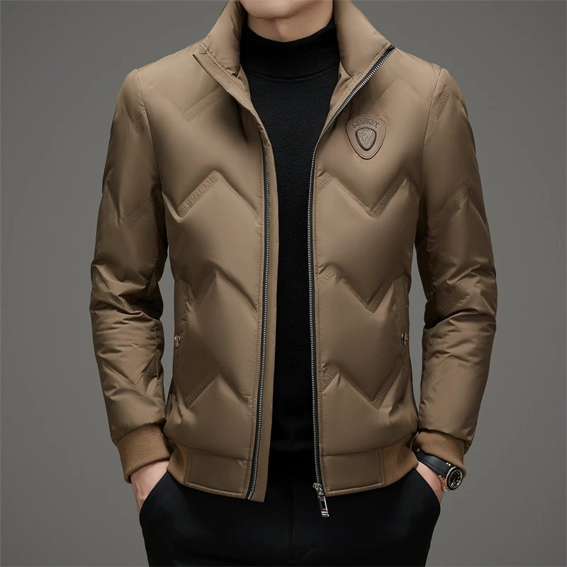 皮尔卡丹专柜2024新款秋冬季男士新国标时尚羽绒服保暖立领外套