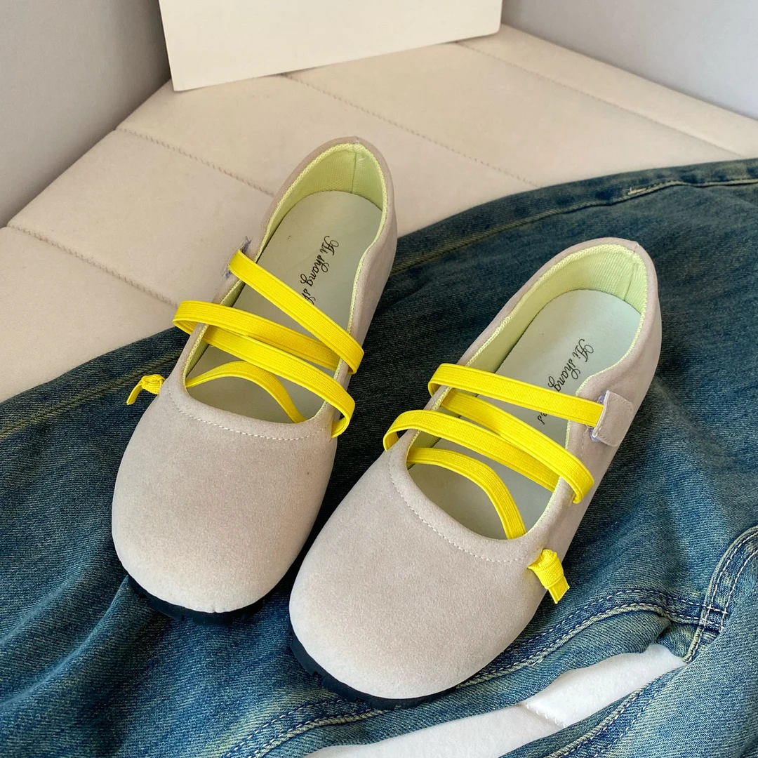 【608】日系丑萌大头鞋女2024新款小香风泡芙鞋软底一脚蹬单鞋