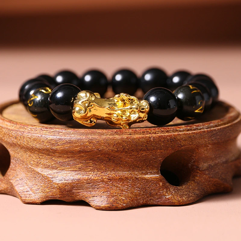 铜合金手链 男女情侣款貔貅手串六字真言保色招财手链