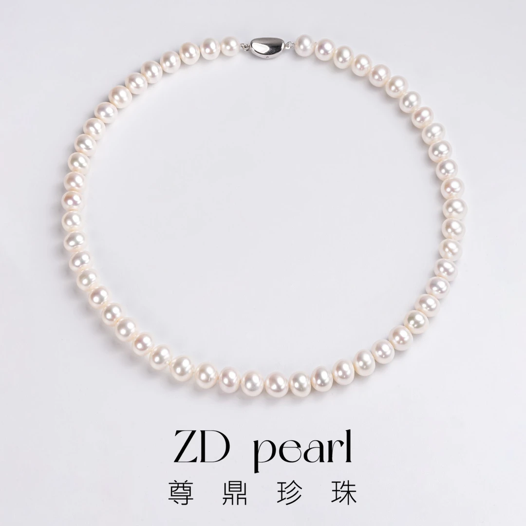 尊鼎珍珠-S925银淡水珍珠项链 珠径8-9mm-Nami