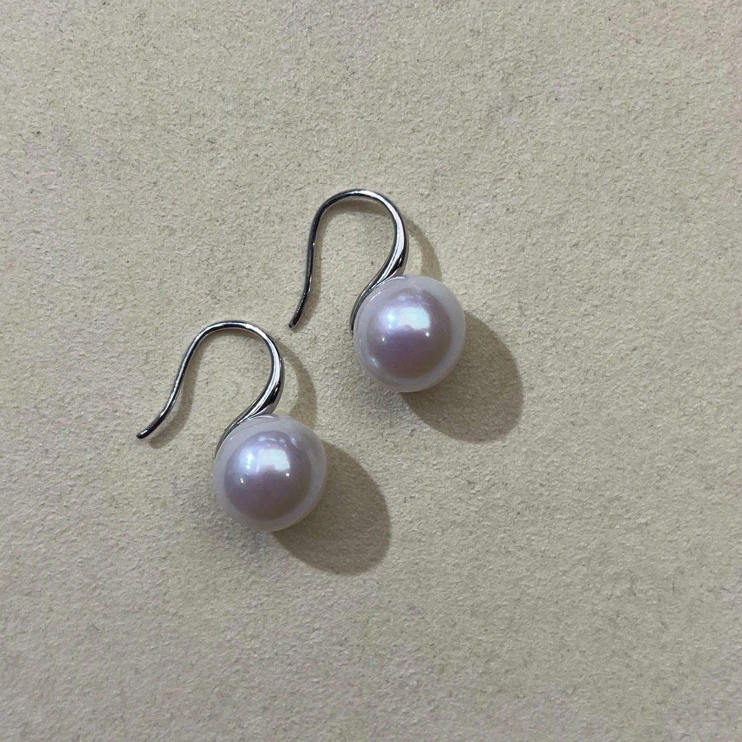 【鸭鸭】尊鼎珍珠-S925银淡水珍珠曼塔玫瑰耳钩+珠径12-13mm