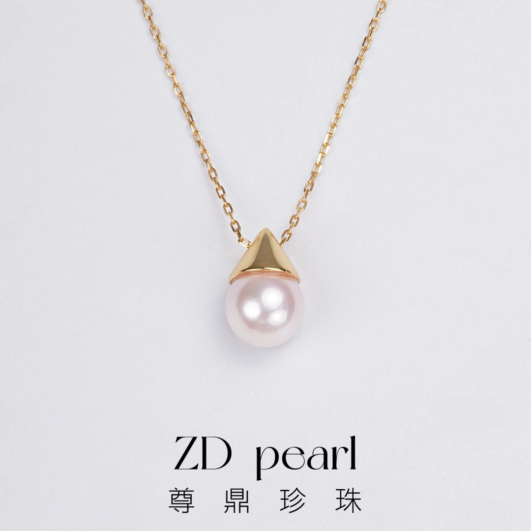 尊鼎珍珠-S925银海水中国南珠吊坠（含银链）8-9mm RS