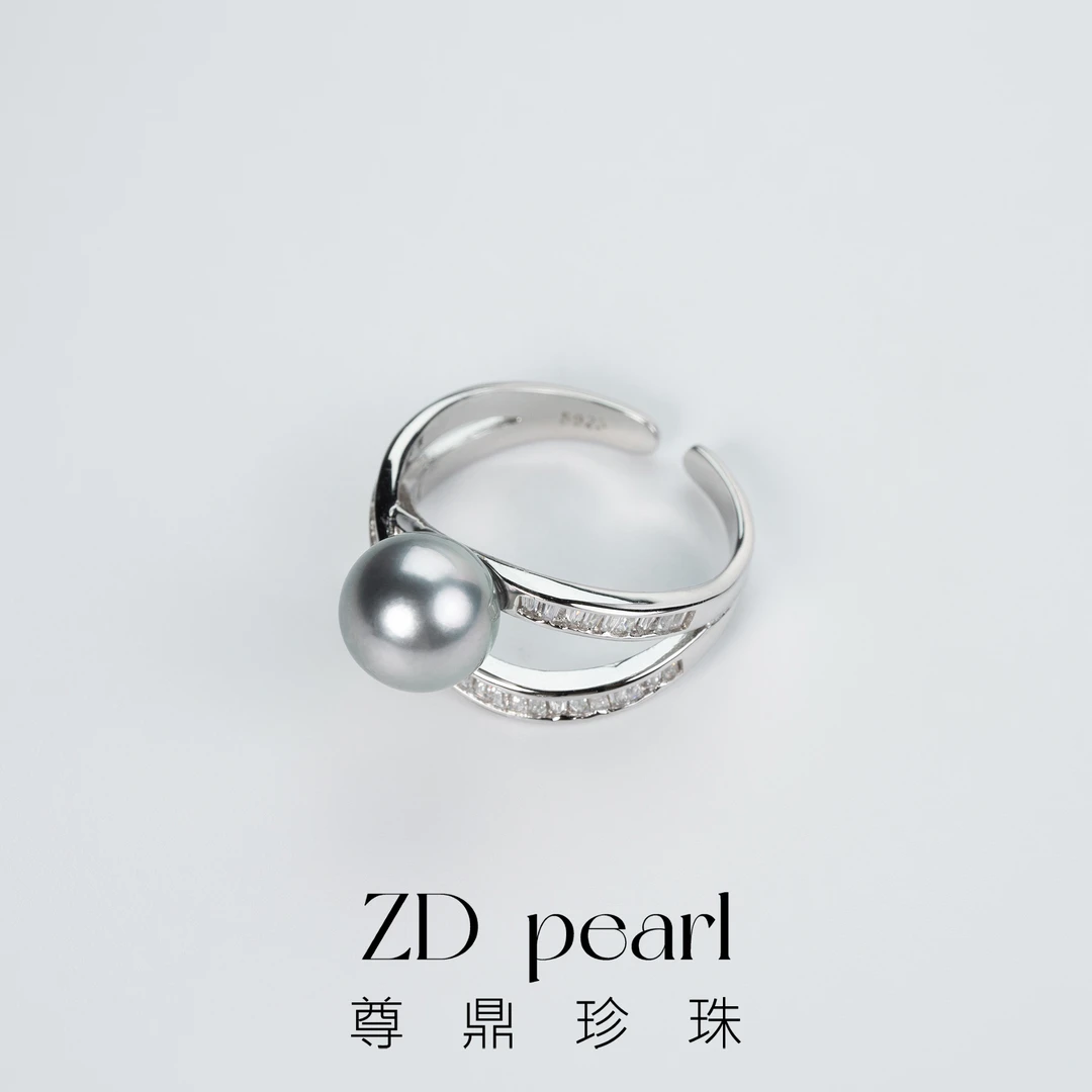 【鸭鸭】尊鼎珍珠-S925银海水珍珠戒指8-9mm