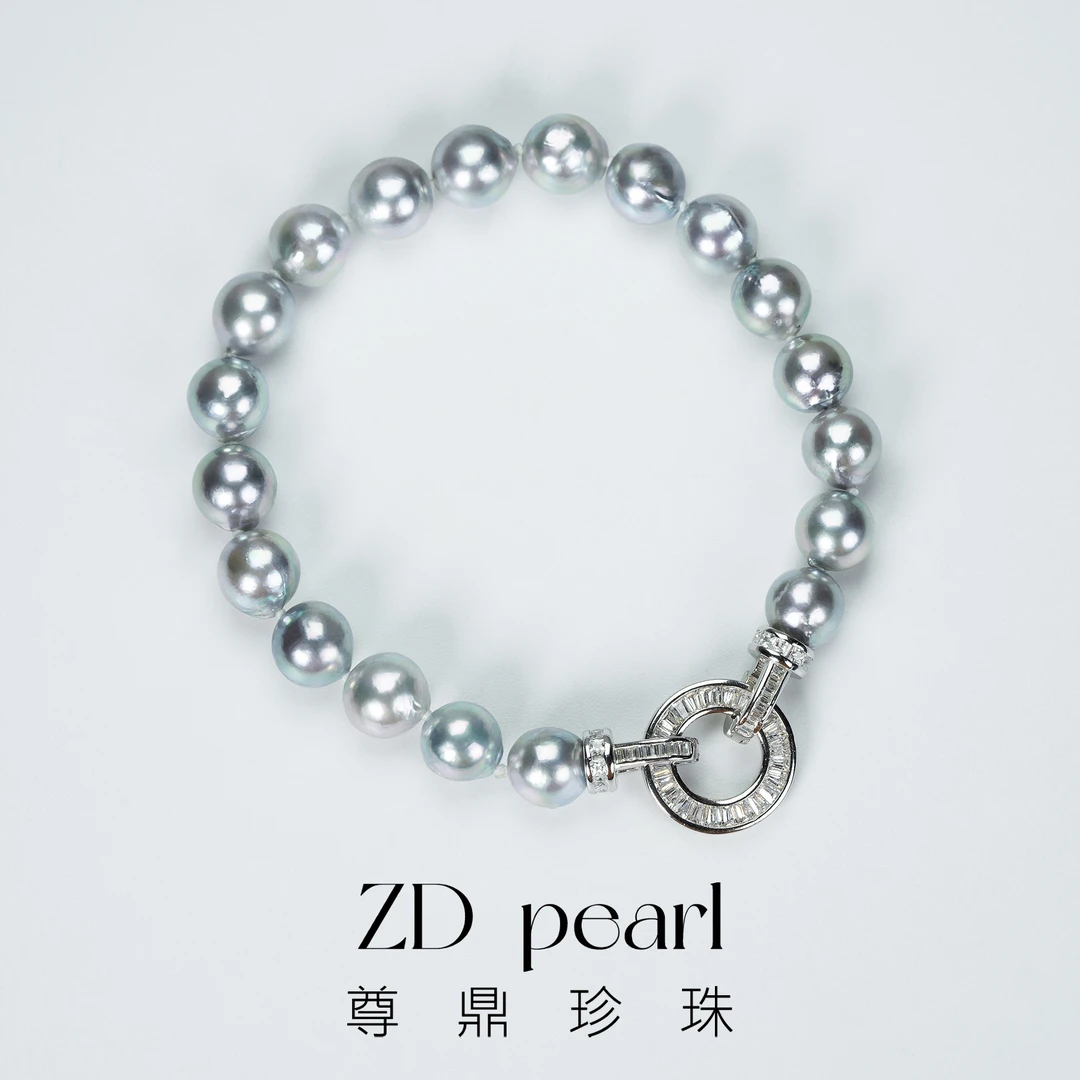 【TNS】尊鼎珍珠-S925银海水珍珠真多麻色系手链7-8mm
