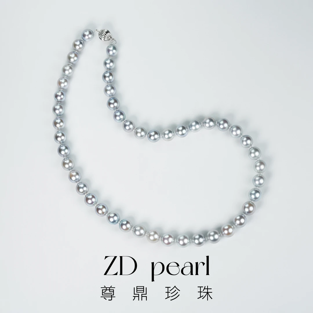 【佳文】尊鼎珍珠-14K金海水珍珠真多麻色系项链8-9mm