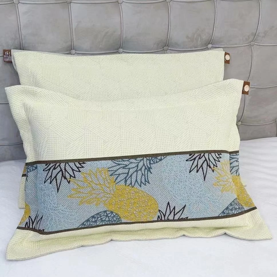 48x75【爱家-菠萝】简约风棉小恋纯棉编织纱布通用透气亲肤 枕套