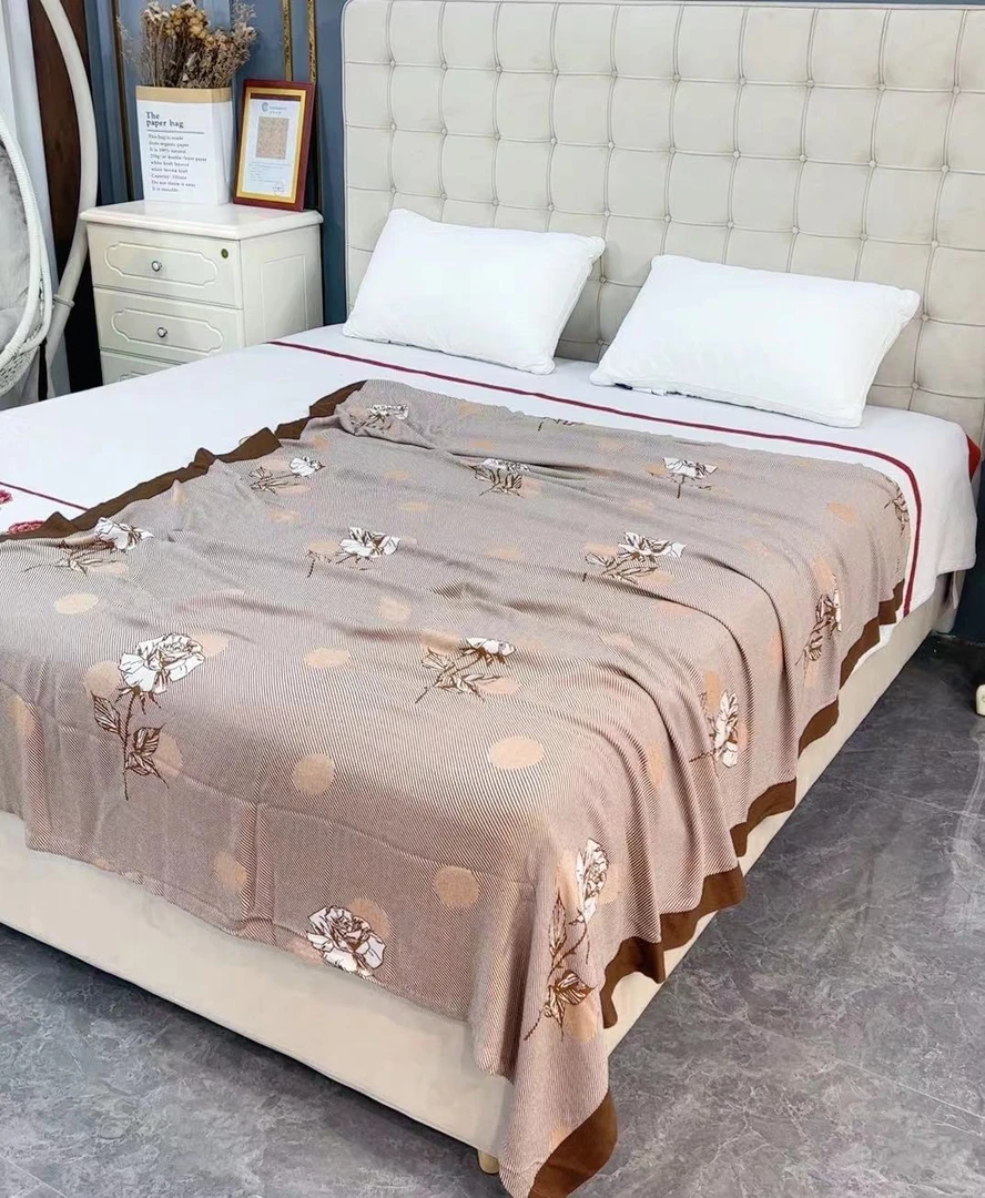 棉小恋【单支玫瑰】竹纤维透气盖毯成人单人夏季薄款夏凉被子冷感毯